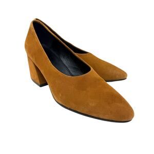 Vagabond Warm Tan Suede Block Heel Pumps Women's Size EU 38/US 7
